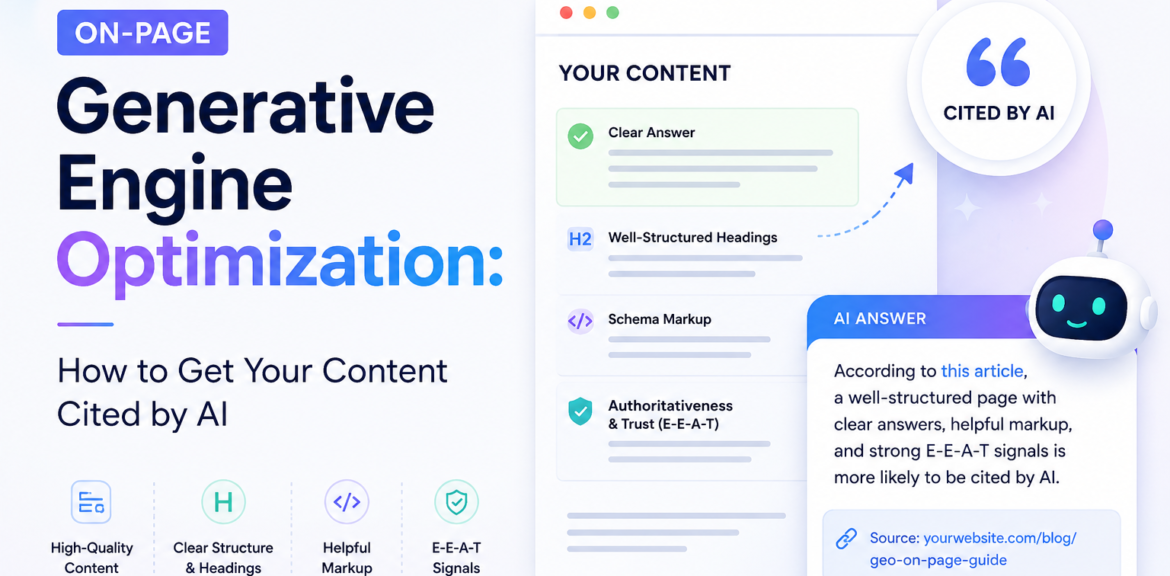 On-Page Generative Engine Optimization: How to Get Your Content Cited by AI